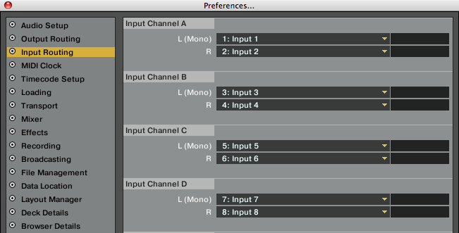 input routing audio 8